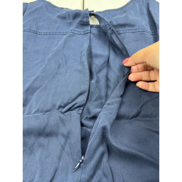 Daily Ritual Women's Large Blue Sleeveless Tencel Shorts Romper Drawstring Top - Picture 9 of 9